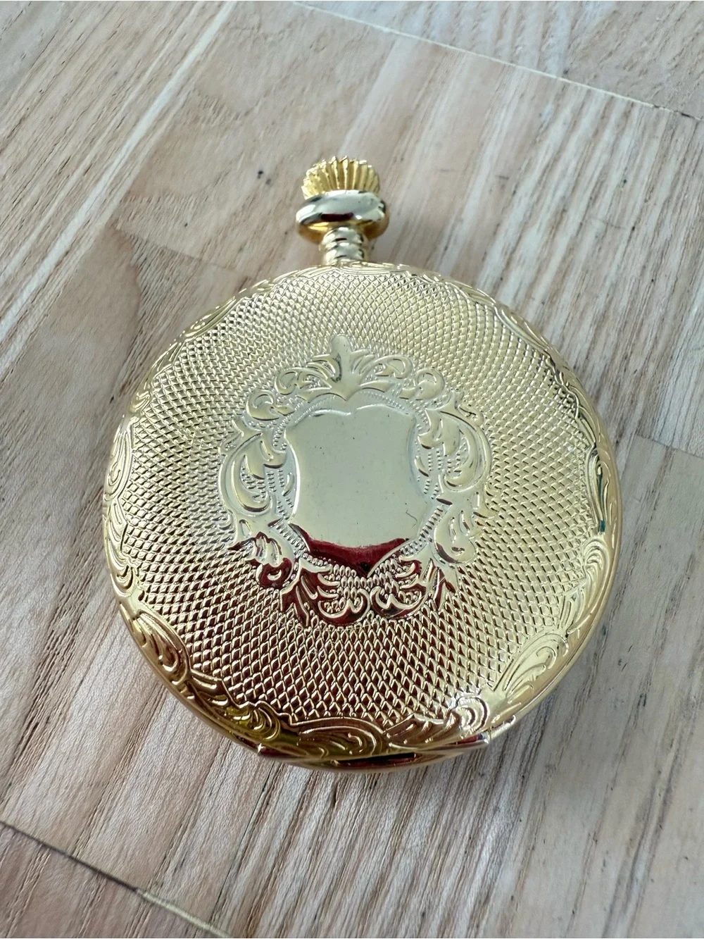 Geneva gold tone pocket watch NEW BATTERY